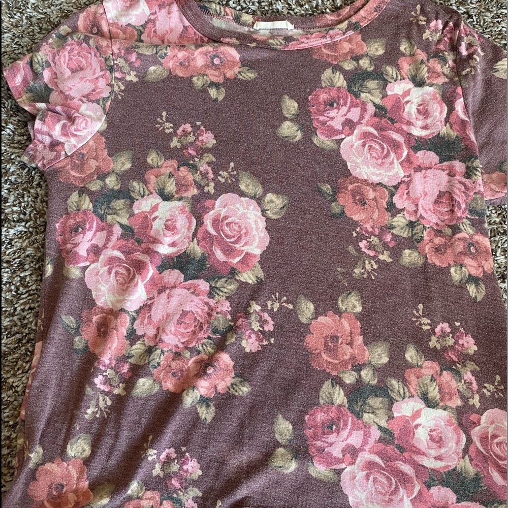 Floral pink shirt